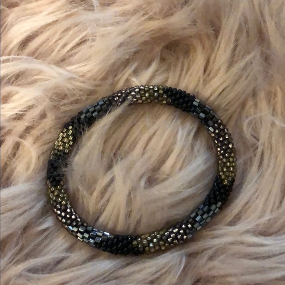 Black/Silver/Gold Beaded Bracelet